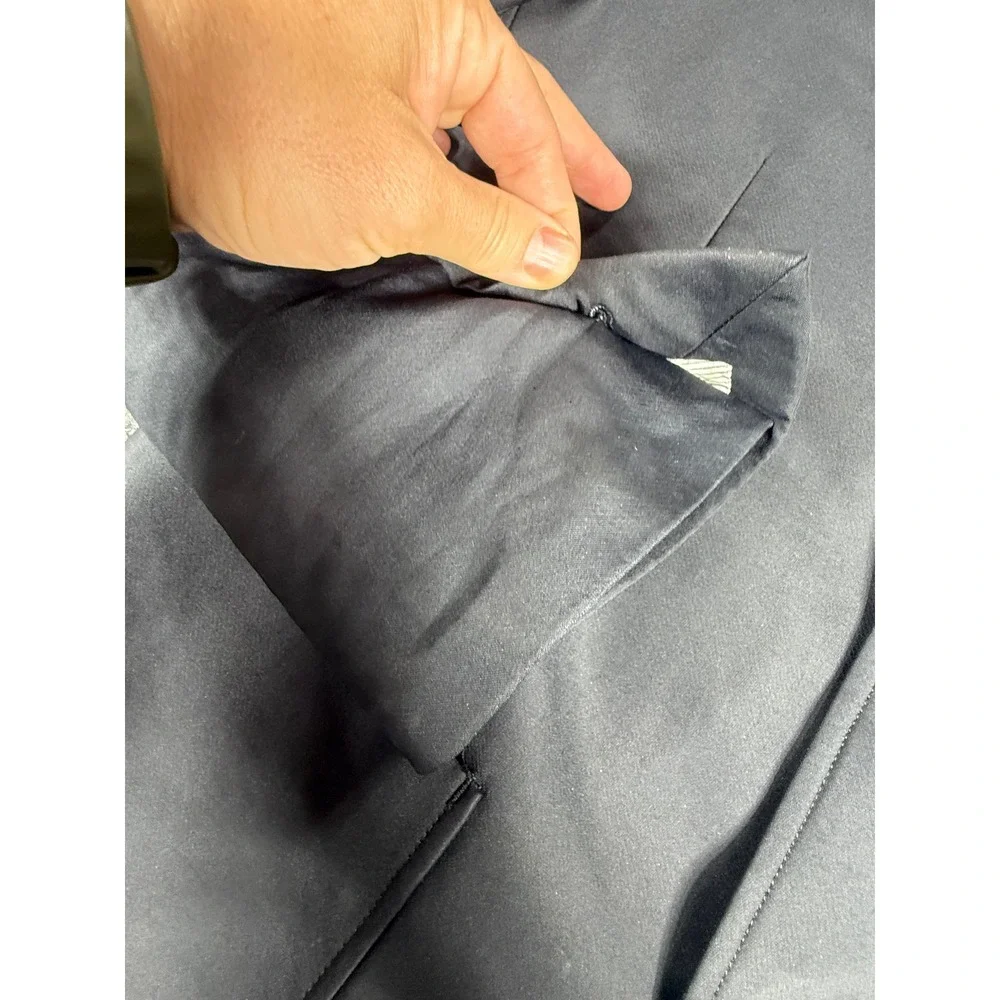 Theory Blazer Mens 40 Black Two Button Elbow Patches Polyamide Cotton Blend